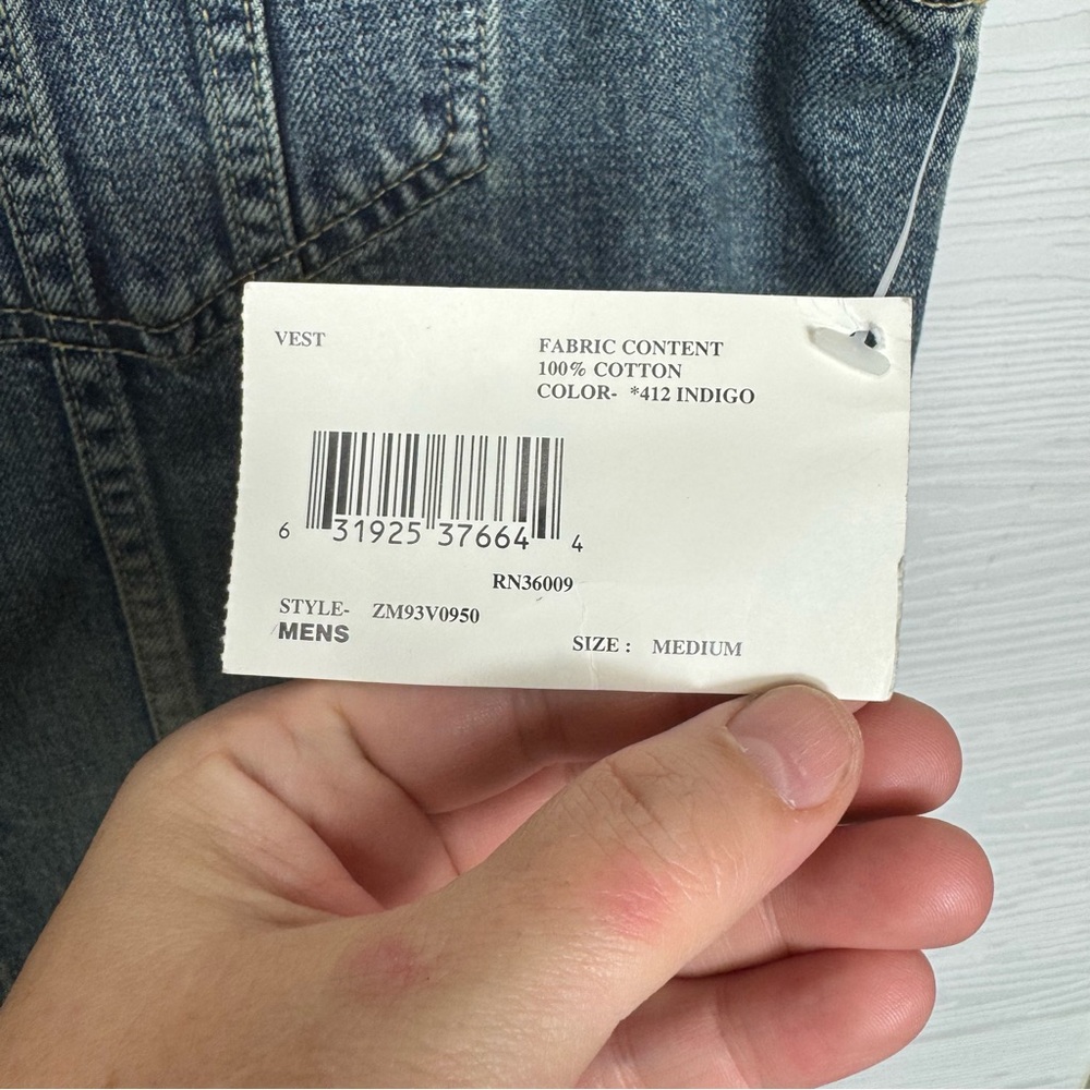 Vintage Calvin Klein Jeans Men's Dark Blue Denim Vest Dead Stock - Picture 8 of 13
